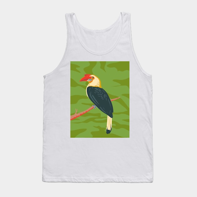 Mindanao Wrinkled Hornbill or Aceros leucocephalus WPA Art Tank Top by retrovectors